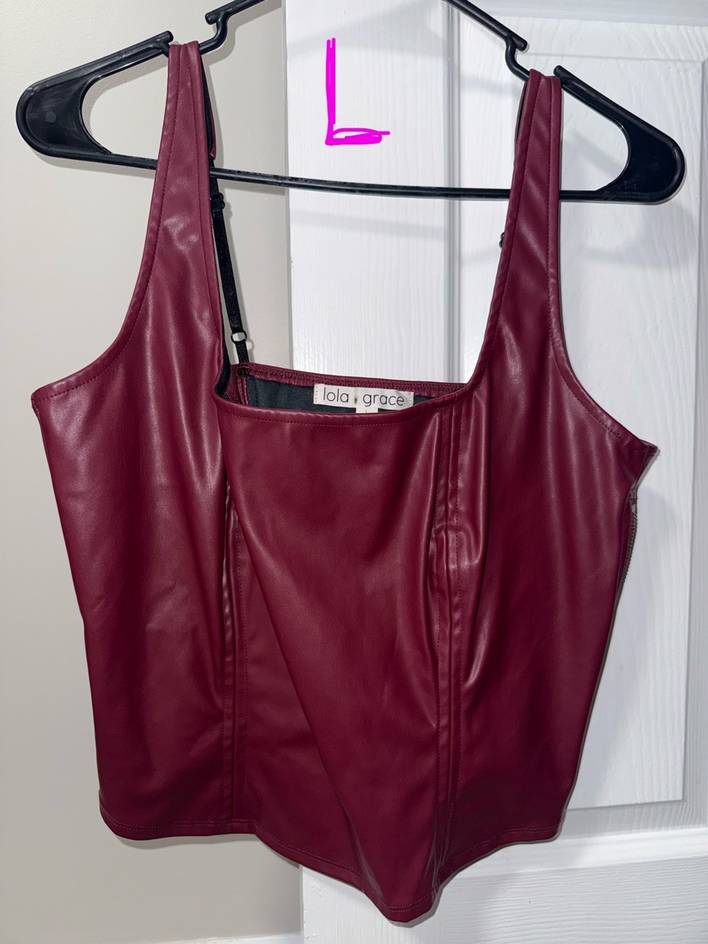 Dry Goods Women's Wine Faux Leather Tank Top